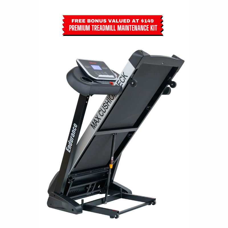 Endurance Predator Treadmill - folded left side view