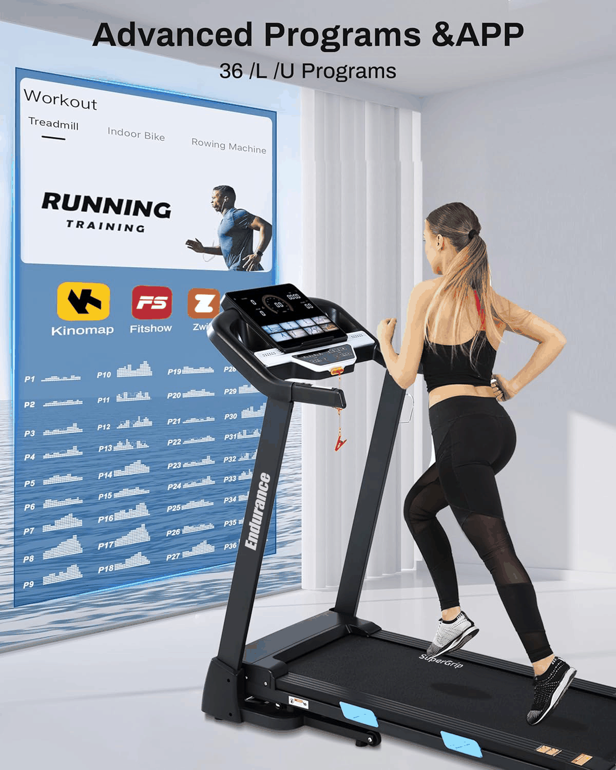 Woman running on Endurance SuperStar Treadmill